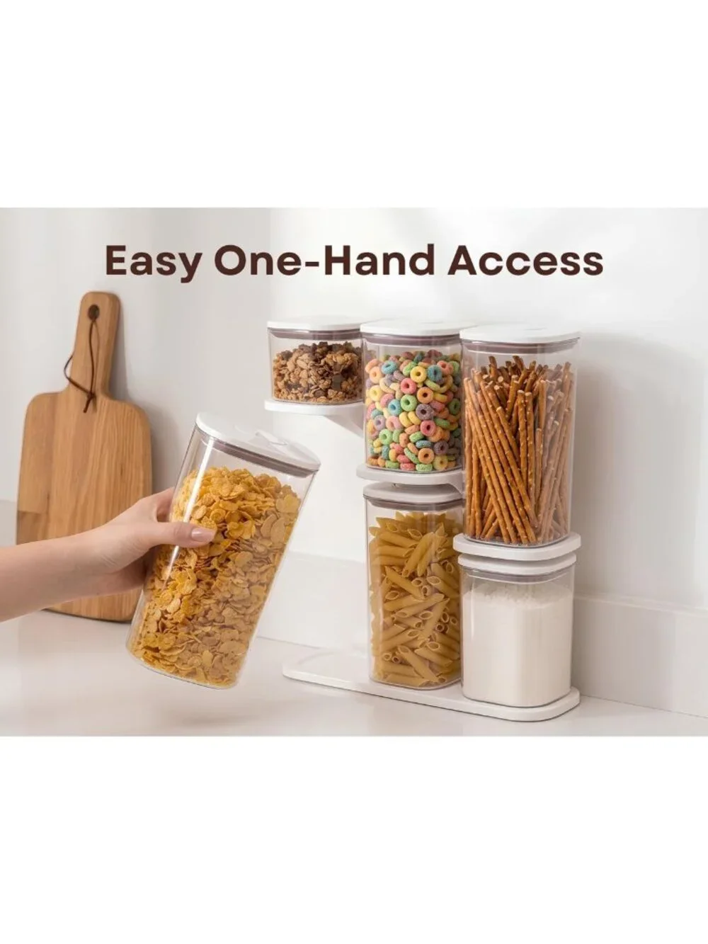 Airtight Food Storage Containers Set - 6-Pc Modular, Leakproof, Stackable Bins